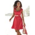 BEACHTIME Sommerkleid rot Gr. 34 für Damen. Mit Rundhals. Figurumspielend