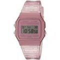 Casio Collection Chronograph F-91WS-4EF, Quarzuhr, Armbanduhr, Herren, Damen, digital, Stoppfunktion, rosa