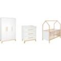 Schardt Babyzimmer-Komplettset Sienna, (Set, 3-St., Hausbett, Schrank, Wickelkommode), Made in Germany; mit Hausbett, Schrank und Wickelkommode, weiß