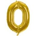 Folienballon "0", gold, 86 cm