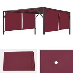 Ersatzbezug für Dach Pergola Pavillon Beja 4x4m ~ bordeaux-rot