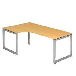 HAMMERBACHER RS82 höhenverstellbarer Schreibtisch buche L-Form, O-Fuß-Gestell silber 200,0 x 120,0 cm