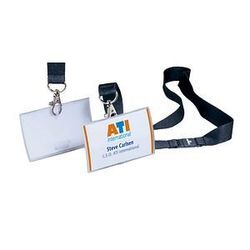 10 DURABLE Click Fold Namensschilder mit Textilband 9,0 x 5,4 cm