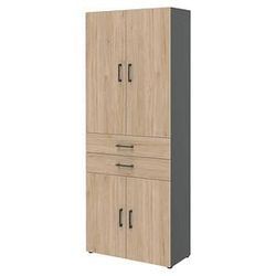 röhr Aktenschrank direct.office, 859H671000 hickory, anthrazit 3 Fachböden 80,0 x 33,5 x 212,5 cm