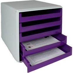 M&M Schubladenbox violett 30050972, DIN A4 mit 5 Schubladen