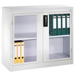 CP Stahlschrank 8821-055 S10200 lichtgrau, Acrylglas 93,0 x 50,0 x 100,0 cm, aufgebaut