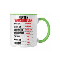 Trendation Tasse Trendation - Renter Tasse Ruhestand Geschenk Rente für Mann Frau Lustig Renteneintritt Abschied Rentnerin Spruch, grün