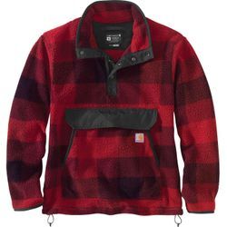 Carhartt Relaxed Fit Plaid, Fleece-Pullover Dunkelrot/Rot M male