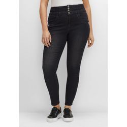 Super Skinny Jeans in Curvy-Schnitt ANNE, black Denim, Gr.50