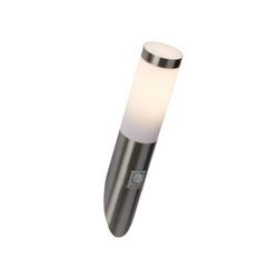 BRILLIANT Lampe Chorus Außenwandfackel Bewegungsmelder edelstahl 1x A60, E27, 20W, geeignet für Normallampen (nicht enthalten) IP-Schutzart: 44 - spritzwassergeschützt