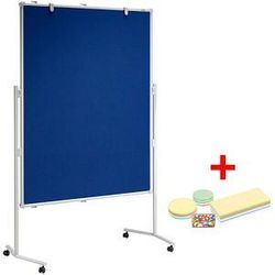 AKTION: MAUL Moderationswand MAULpro 120,0 x 150,0 cm blau + GRATIS Moderations-Starter-Set, bestehend aus je 120 Moderationskarten Ø 9,5 cm, Ø 13,5 cm, 9,5 x 20,0 cm, 200 Signal-Nadeln