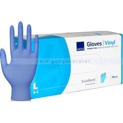 Einmalhandschuhe Abena Excellent Vitrile Blend blau L Gr. 9, puderfrei, unsterile Handschuhe, 100 Stück/Box