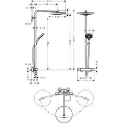 hansgrohe Showerpipe Raindance Select S chrom mit Kopfbrause Raindance S 300 2jet 27133000