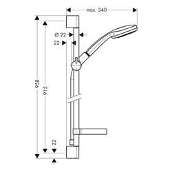 hansgrohe Brausenset Croma 100 Multi/Unica C 900mm chrom mit Cassetta Seifenschale 27774000