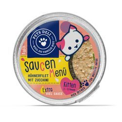 Nassfutter Saucen Menü Huhn für Katzen - 85g ✓ getreidefrei & zuckerfrei ✓ Kitten von Pets Deli