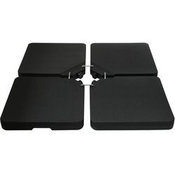 Kreuzfuß-Schirmständer 4er Set Platten 50 x 50 cm schwarz