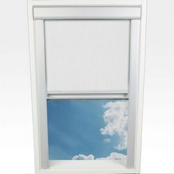 Dachfensterrollo Verdunklung, 94 x 61,3 cm (Höhe x Breite), weiß/silber