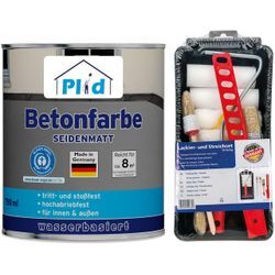 Premium Betonfarbe Sockelfarbe Bodenfarbe Bodenbeschichtung Set Kieselgrau