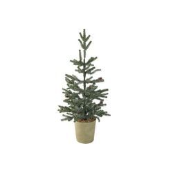 Künstlicher Weihnachtsbaum im Topf 66 cm winterlich mit Tannenzapfen