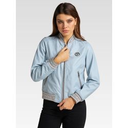 Carlo Colucci Lederjacke Damen, blau