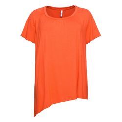 T-Shirt mit diagonalem Saum und Flügelärmeln, orange, Gr.56/58