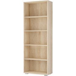 Casaria® Kommode mit 2 Türen Holz Modern höhenverstellbarer Einlegeboden Schlafzimmer Büro Flur Mehrzweckschrank Aktenschrank Schrank 5 Fächer Eiche