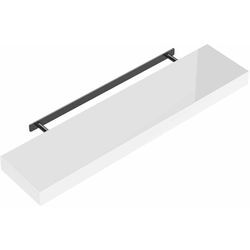 Wandregal Freischwebend inkl. Halterung mdf 15kg Tragkraft 3,8cm Stärke Wand Flur Board Regal Bücherregal Hängeregal Küchenregal 90cm Hochglanz weiß