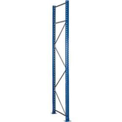 Schulte Lagertechnik Palettenregal-Ständerrahmen S625-A18, unmontiert, T 1100 x H 7000 mm, Stützenbreite 100 mm, blau/verzinkt