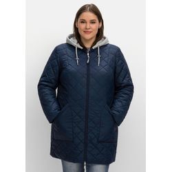 Steppjacke mit Jerseykapuze und 2-Wege-Zipper, nachtblau, Gr.52