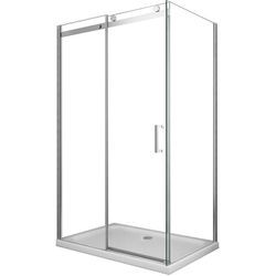 Rechteckige Duschkabine mit Anti-kalk h 190 mod. Cosmopolitan 80x120 cm Klarglas