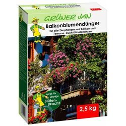 Grüner Jan - 7x 2,5 kg Balkonblumendünger Zierf- & Kübelpflanzen, für reiche Blütenbildung