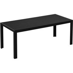 Outsunny - Gartentisch, Garten Esstisch, Terrassentisch, Partytisch, Balkontisch aus Alu, Polyholz, Schwarz, 190 x 84,5 x 72 cm