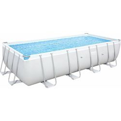 Bestway - Power Steel™ Solo Pool ohne Zubehör 488 x 244 x 122 cm, lichtgrau, eckig - Grau