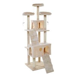 Estexo - Kratzbaum Katzenbaum Katzenkratzbaum Kletterbaum Spielbaum für Katzen 170 cm xxl Beige