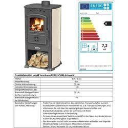 Eek a Kaminofen Beige Holzofen 7,2 kW Kamin Zar Ofen Dauerbrandofen Werkstattofen Schwedenofen Hüttenofen Heizofen