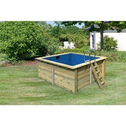 Karibu Rechteckiger kdi Massivholz Pool 308,7 x 276,5 cm Leitern und Zubehör inklusive