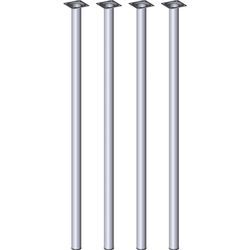 Element System Möbelfüße 4er-Set BURGUND Tischbeine Tischgestell Ø30 Chrom