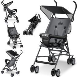 KIDIZ® Kinderwagen CITY Buggy Kinderbuggy klappbar Sportwagen Faltbar 360° 4-Zoll-Räder Inkl. Sonnen- und Regenverdeck zusammenklappbar 5-Punkt-Sicherheitsgurt ab 6 Monate