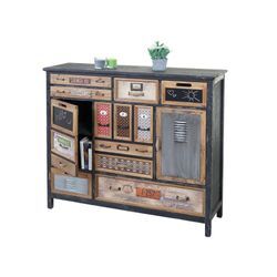 Apotheker-Schrank MCW-A43, Kommode, Tanne Holz massiv Vintage Shabby-Look 100x110x32cm