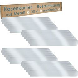 Rasenkante Metall 20m erweiterbar 100x14cm verzinkt Beeteinfassung Beetumrandung Mähkante Garten Umrandung V2aox