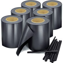 Trisens - pvc Sichtschutzstreifen 210 Meter Doppelstabmatten Zaun 6er Set - 6 Rollen á 35m x 19cm inkl.180 Befestigungsclips Zaunfolie Sichtschutz