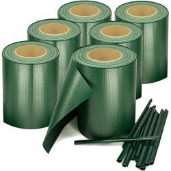 Trisens - pvc Sichtschutzstreifen 210 Meter Doppelstabmatten Zaun 6er Set - 6 Rollen á 35m x 19cm inkl.180 Befestigungsclips Zaunfolie Sichtschutz