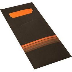 520 PAPSTAR Bestecktaschen schwarz/orange 8,5 x 20,0 cm