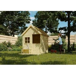 TETZNER & JENTZSCH - Holz Kinderspielhaus HEIDI inkl. Tür & Fenster, B117 x T164 x H159 cm