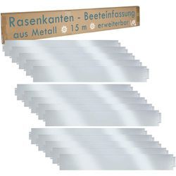 Rasenkante Metall 5m 10m 15m 20m 25m 30m erweiterbar 100x14cm verzinkt Beeteinfassung Beetumrandung Mähkante Garten Umrandung V2aox