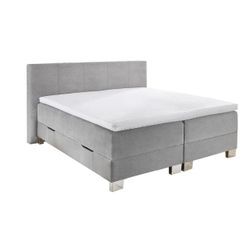 Boxspringbett mit Bettkasten Donau grau 140x200