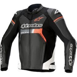 Alpinestars GP Force Airflow, Lederjacke perforiert Schwarz/Weiß/Neon-Rot 52 male