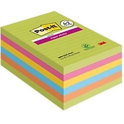 Post-it Super Sticky Haftnotizen 101 x 152 mm Farbig Sortiert Rechteckig Liniert 90 Blatt Vorteilspackung 4 + 2 Gratis