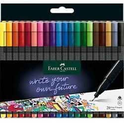 Faber-Castell Grip Fineliner 0,4 mm Farbig sortiert 20 Stück