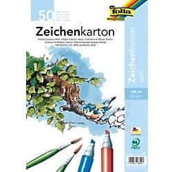 Folia Zeichenkarton Weiß Karton DIN A4 200 g/m2 8600 50 Blatt